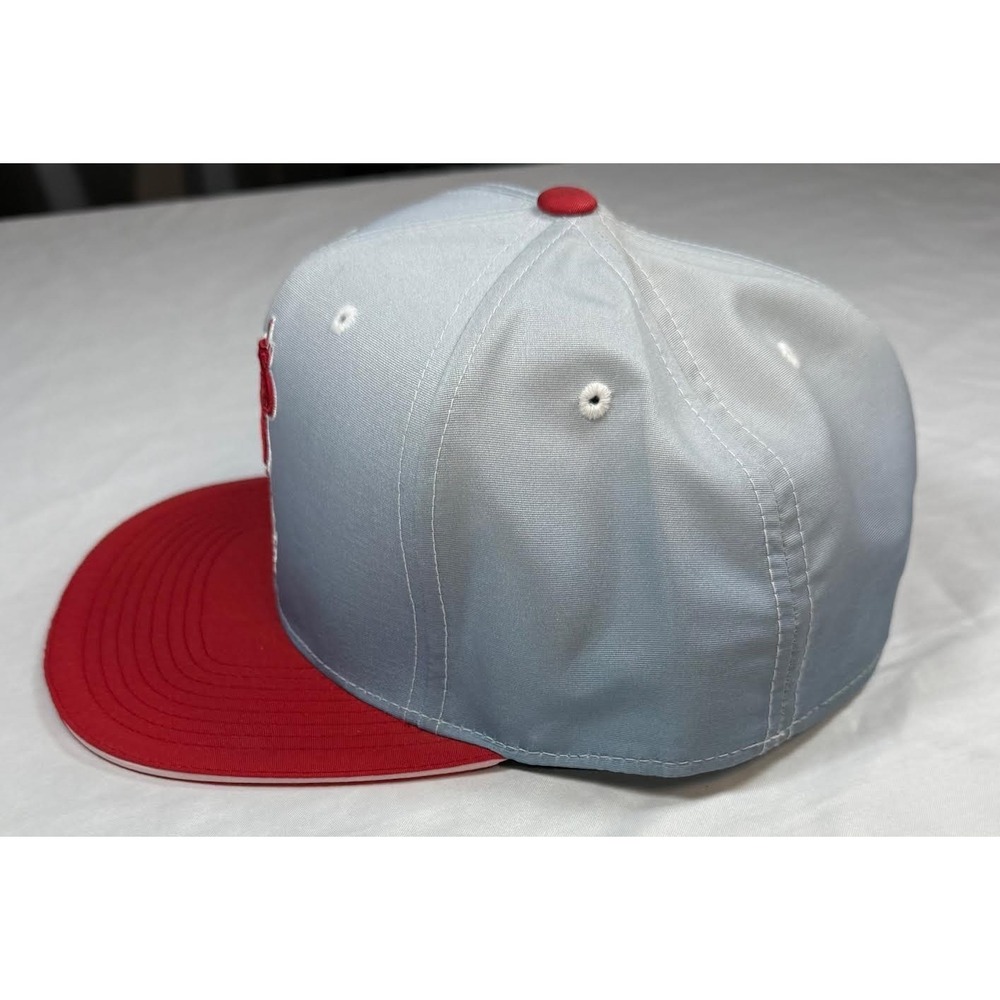 Miami Heat Fitted 7 3/8 Flat Bill Hat Mitchell & Ness Gray/Red NBA - READ - Picture 3 of 8